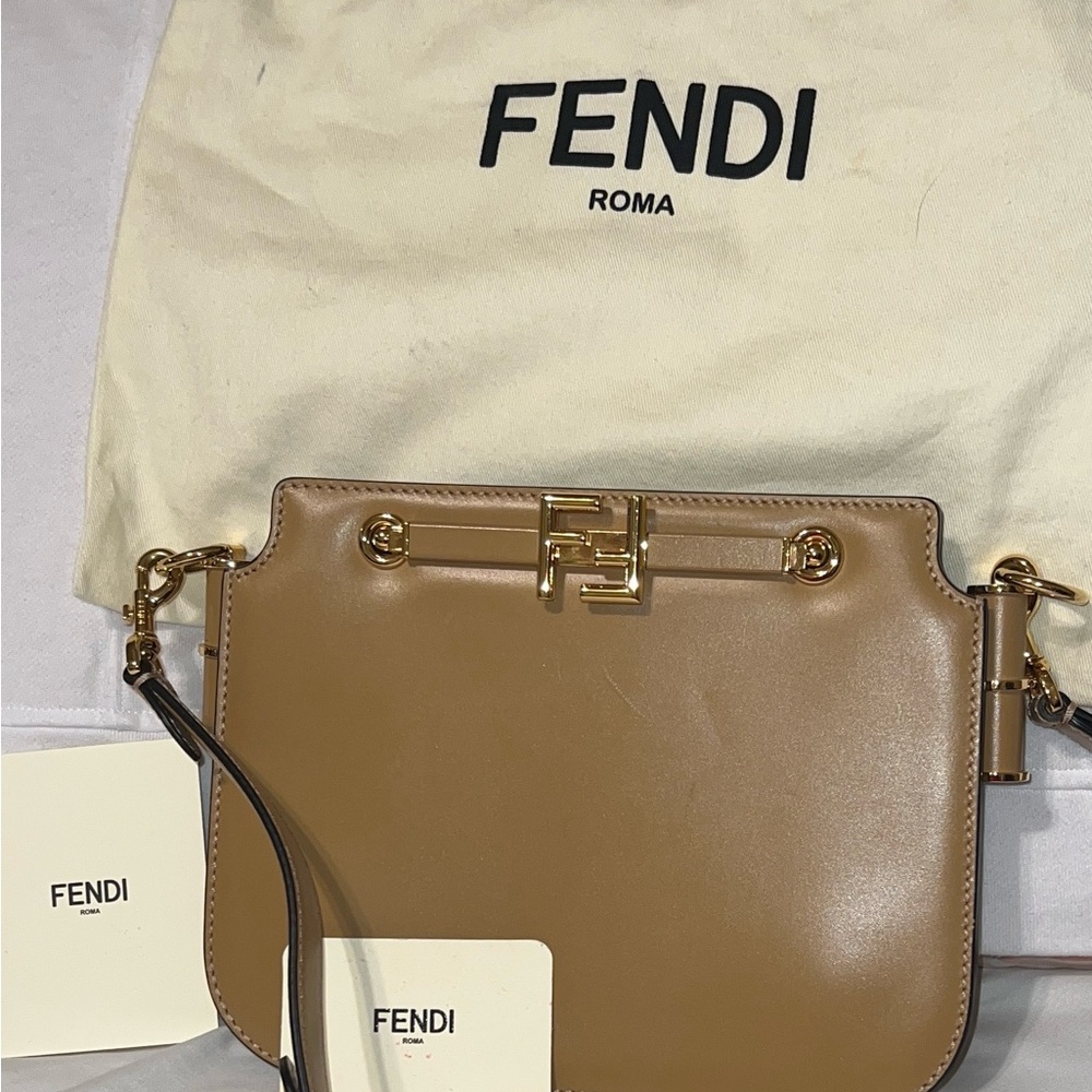 Fendi Brown FF Logo Shoulder Bag - Picture 4 of 4
